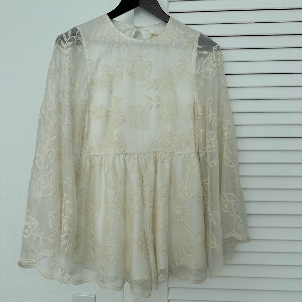 Lace Detail Long Sleeve Playsuit